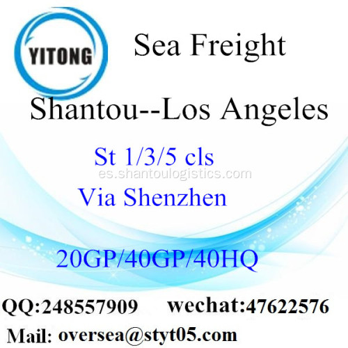 Mar de puerto de Shantou flete a Los Angeles